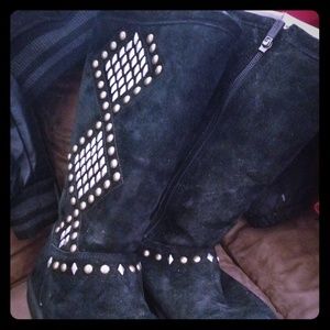 Black Tall studded ugg boot